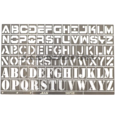 Трафарет буквы, латинский алфавит, 78 символов, Jas 3812