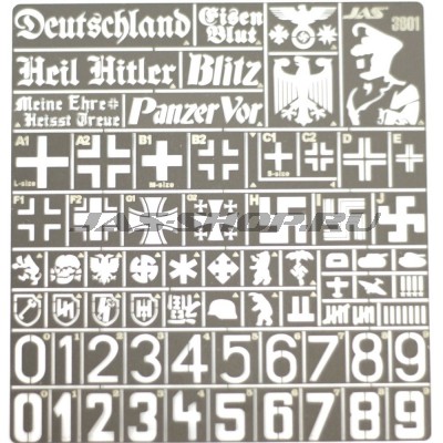 Трафарет Опознавательные знаки армии Германии, 2 МВ, Jas 3801