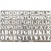 Трафарет буквы, латинский алфавит, 78 символов, Jas 3812